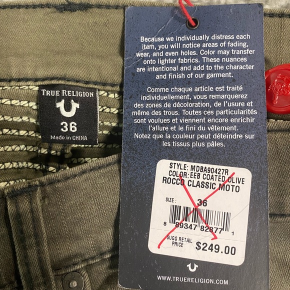 True Religion Denim Jean. Rocco Relaxed Skinny - Picture 5 of 5